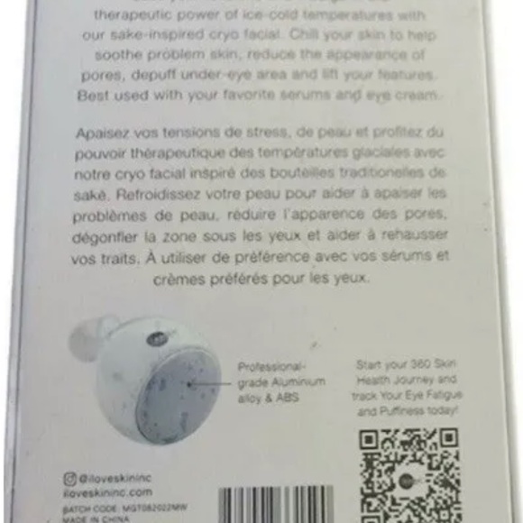 Skin Inc Cryo-Ice Sake Roller. Depuff, Sculpt, Detox Skin Facial Roller - Picture 4 of 8